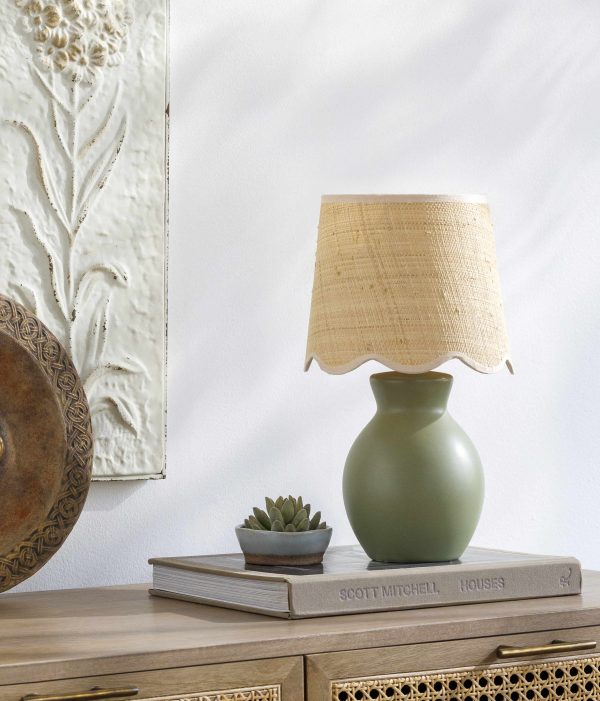 Salgareda Green Rattan Table Lamp For Cheap - Image 2