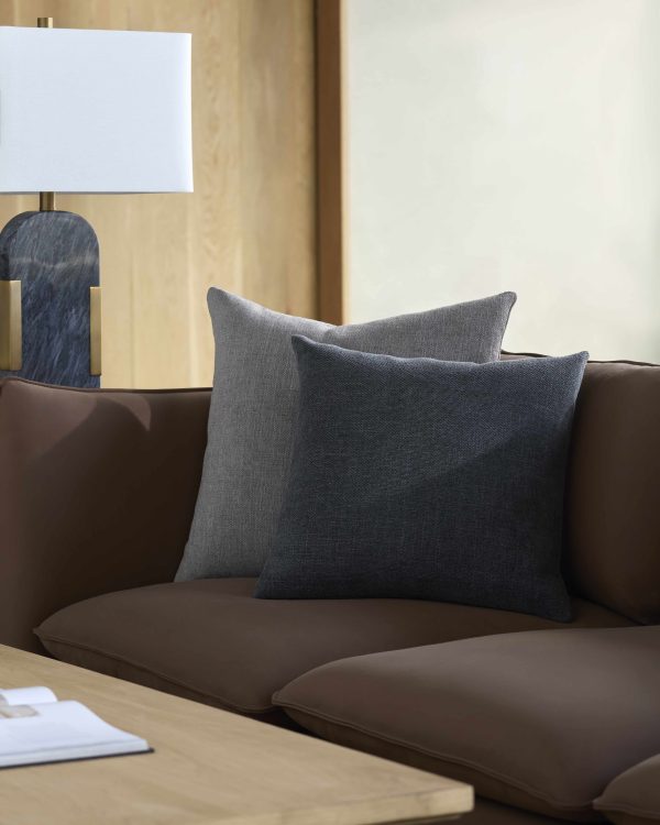 Reijo Silver&Gray Linen Look Accent Pillow For Discount - Image 3