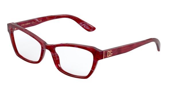 DOLCE & GABBANA DG3328 Rectangle Eyeglasses on Sale - Image 2